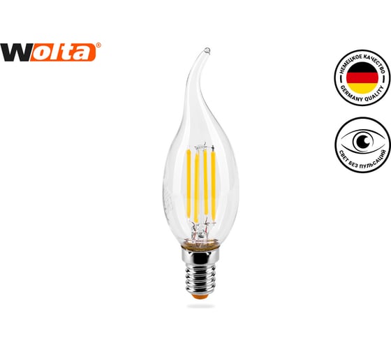 Лампа Wolta СВЕЧА LED FILAMENT, 4000К, 25SCDFT5E14