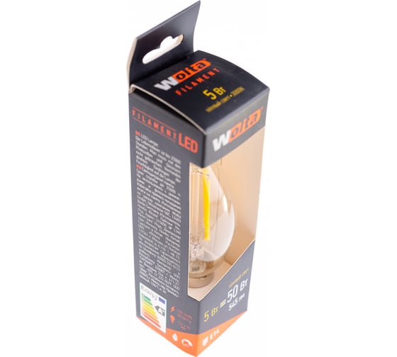 Лампа Wolta СВЕЧА LED FILAMENT, 3000К, 25YCDFT5E14