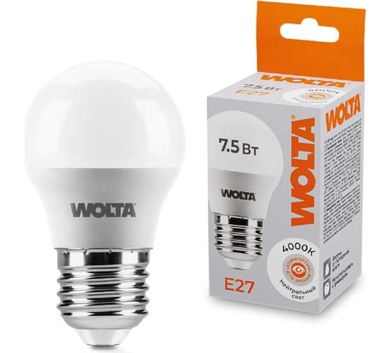 Лампа WOLTA LED 25S45GL7.5E27