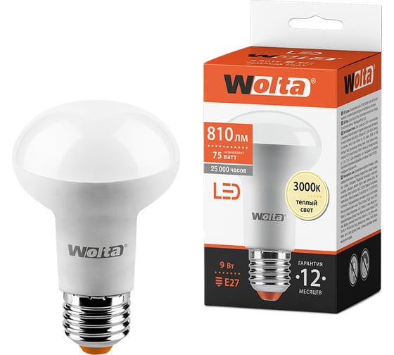 Лампа WOLTA LED 25Y63R9E27