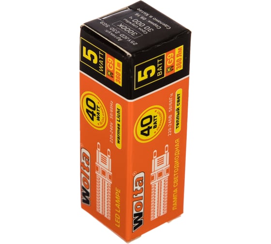 Лампа Wolta LED, 3000K, 25YJCD-230-5G9