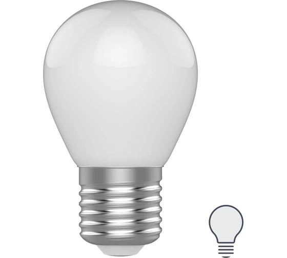 Лампа Gauss basic filament шар 4,5w 400lm 4100к е27 milky LED 1055225