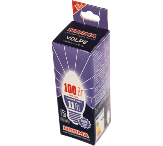 Светодиодная лампа Volpe LED-C37-11W/DW/E27/FR/NR. Форма свеча, матовая. UL-00003813