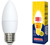 Светодиодная лампа Volpe LED-C37-11W/WW/E27/FR/NR. Форма свеча, матовая. UL-00003815