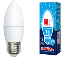 Светодиодная лампа Volpe LED-C37-7W/NW/E27/FR/NR. Форма свеча, матовая. UL-00003798