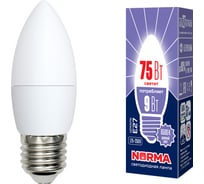 Светодиодная лампа Volpe LED-C37-9W/DW/E27/FR/NR. Форма свеча, матовая. UL-00003805