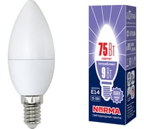 Светодиодная лампа Volpe LED-C37-9W/DW/E14/FR/NR. Форма свеча, матовая. UL-00003802