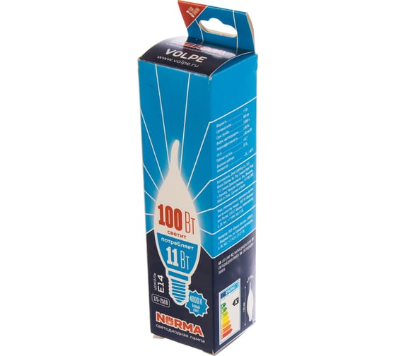Светодиодная лампа Volpe LED-CW37-11W/NW/E14/FR/NR. Форма свеча на ветру, матовая. UL-00003816