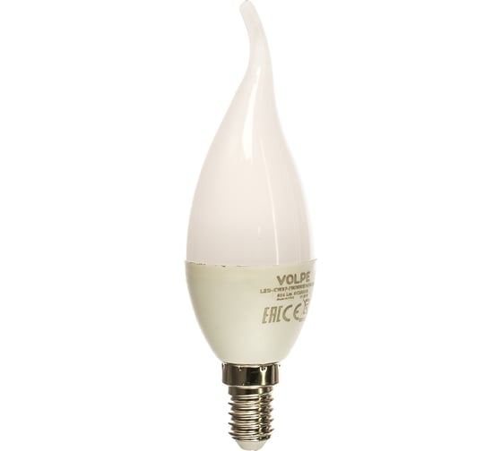 Светодиодная лампа Volpe LED-CW37-7W/NW/E14/FR/NR. Форма свечанаветру, матовая. UL-00003800