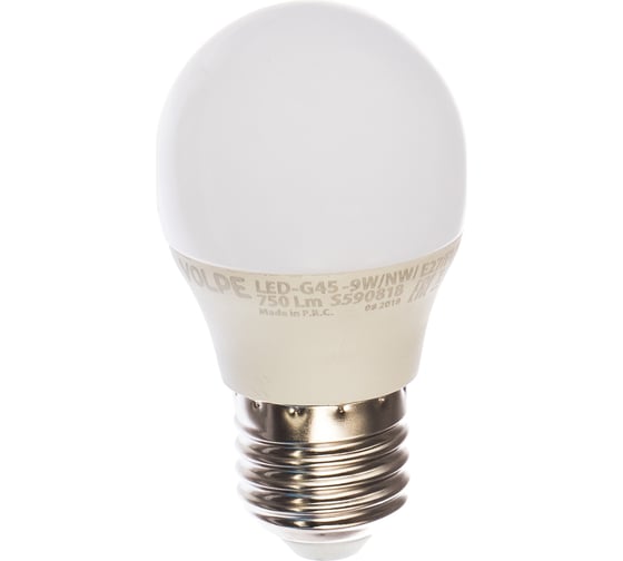 Светодиодная лампа Volpe LED-G45-9W/NW/E27/FR/NR. Форма шар, матовая. UL-00003828