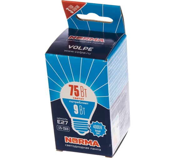 Светодиодная лампа Volpe LED-G45-9W/NW/E27/FR/NR. Форма шар, матовая. UL-00003828