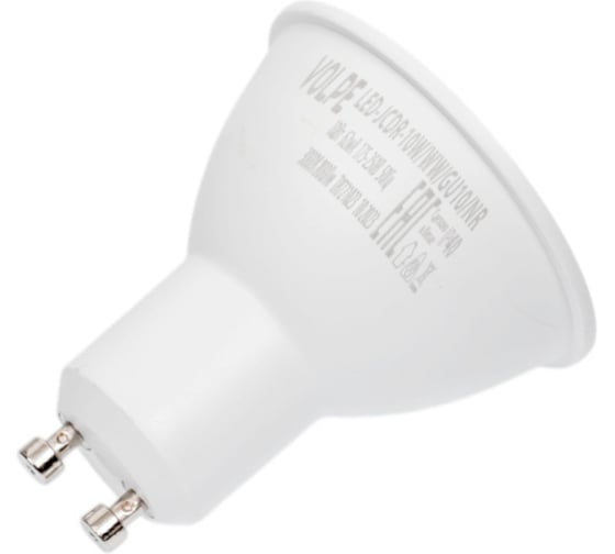 Светодиодная лампа Volpe LED-JCDR-10W/WW/GU10/NR. Форма JCDR, матовая. UL-00003842