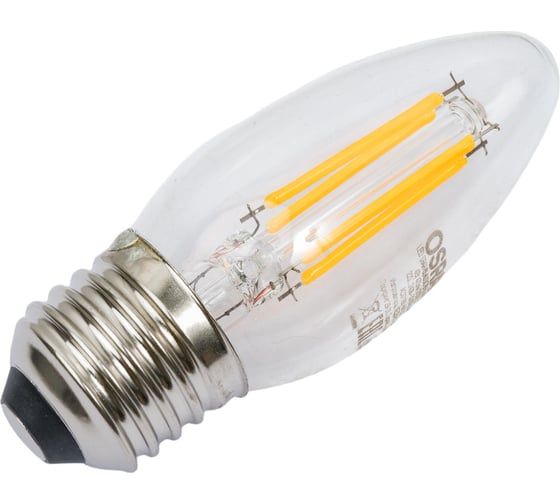 Филаментная светодиодная лампа Osram LS CLB40 4W/827 230V FIL CL E27 10x1 4058075687813