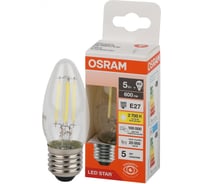 Филаментная светодиодная лампа Osram LS CLB60 5W/827 230V FILCL E27 10x1 4058075684874