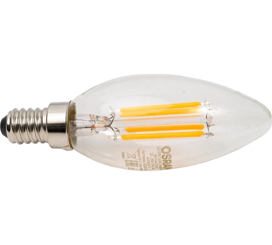Филаментная светодиодная лампа Osram LS CLB40 4W/827 230V FIL CL E14 10x1 4058075683877