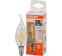 Филаментная светодиодная лампа Osram LS CLBA75 6W/840 230V FIL CL E14 10x1 4058075685024