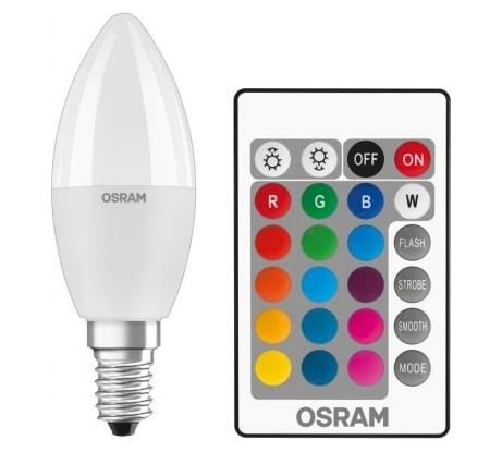Светодиодная лампа Osram LED SC LB40REM 5,5W/827 230V FR E14 4x1 4058075430853