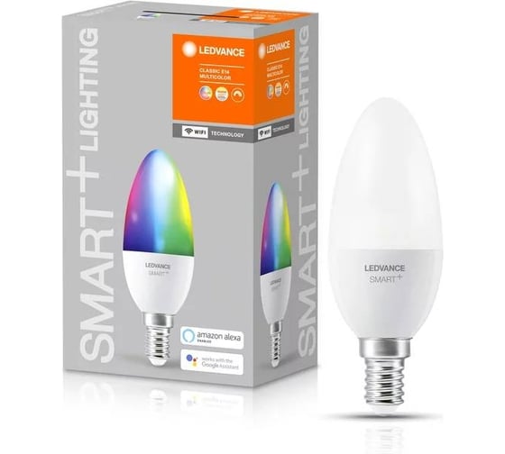 Умная светодиодная лампа LEDVANCE SMART+ WiFi Candle Multicolour 40 5W/2700 6500K E14 4058075485570