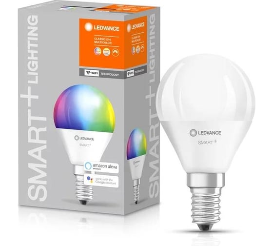 Умная светодиодная лампа LEDVANCE SMART+ WiFi Mini Bulb RGBW 40 5W/2700-6500K E14 4058075485631