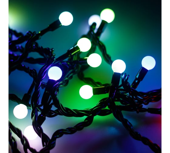 Светодиодная гирлянда Ardecoled ARD-BALL-CLASSIC-D13-20000-BLACK-200LED RGB 025579