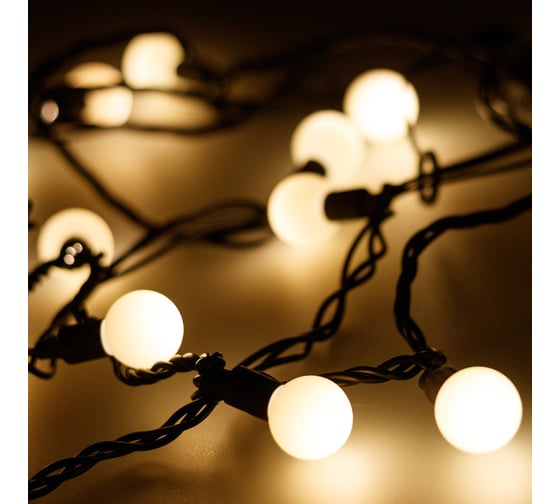 Светодиодная гирлянда Ardecoled ARD-BALL-CLASSIC-D23-10000-BLACK-80LED WARM 025617