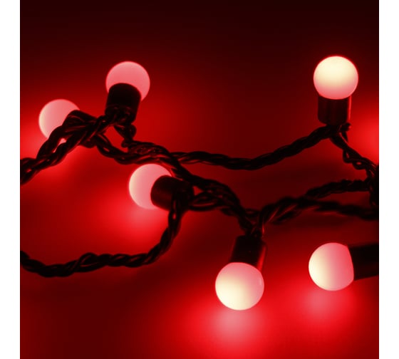 Светодиодная гирлянда Ardecoled ARD-BALL-CLASSIC-D17.5-10000-BLACK-100LED RED 025580