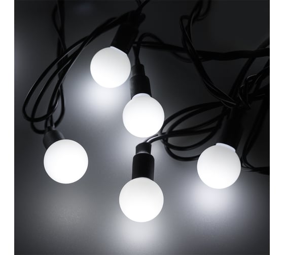 Светодиодная гирлянда Ardecoled ARD-BALL-CLASSIC-D23-20000-BLACK-160LED WHITE 025630 1