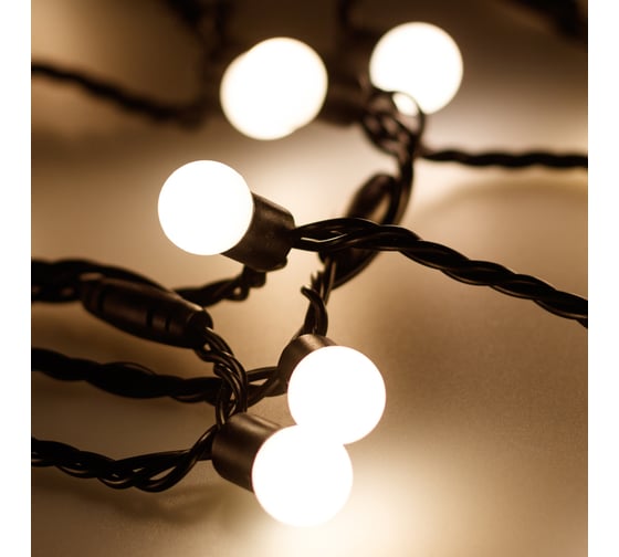 Светодиодная гирлянда Ardecoled ARD-BALL-CLASSIC-D17.5-10000-BLACK-100LED WARM 025584