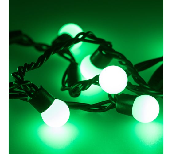 Светодиодная гирлянда Ardecoled ARD-BALL-CLASSIC-D17.5-10000-BLACK-100LED GREEN 025581