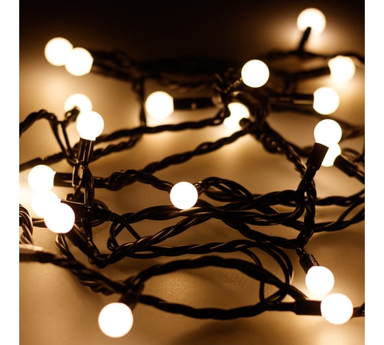 Светодиодная гирлянда Ardecoled ARD-BALL-CLASSIC-D13-10000-BLACK-100LED WARM 025572