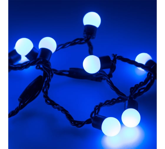 Светодиодная гирлянда Ardecoled ARD-BALL-CLASSIC-D17.5-20000-BLACK-200LED BLUE 1шт 025589