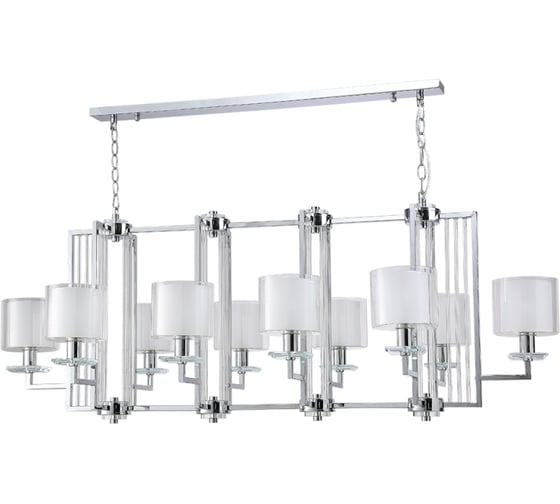 Подвесная люстра Crystal lux NICOLAS SP10 L1300 NICKEL/WHITE 1