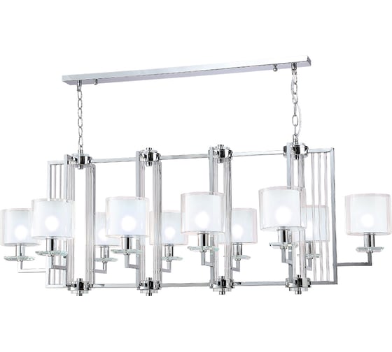Подвесная люстра Crystal lux NICOLAS SP10 L1300 NICKEL/WHITE