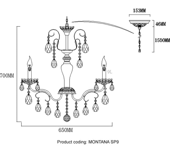 Подвесная люстра Crystal lux MONTANA SP9