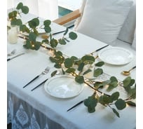 Гирлянда-Ветвь эвкалипта КОСМОС 1,8м, 3AA батарейки, 6ч таймер, кабель коричневый 80см, KOC_INT-B127