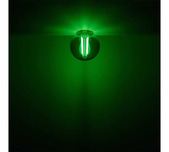 Лампа Gauss basic filament шар 4w 220lm е27 green led 1/10/50 10512042-G