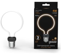 Лампа Gauss filament artline g95 4w 330lm 2700к е27 milky led 1/10/100 1002802104