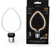 Лампа Gauss filament artline heart 4w 330lm 2700к е27 milky led 1/10/100 1003802104