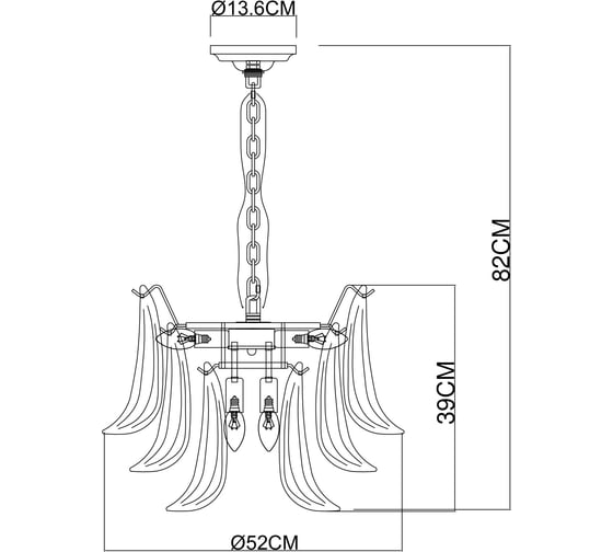 Подвесной светильник ARTE LAMP A4072LM-6G A4072LM-6GO
