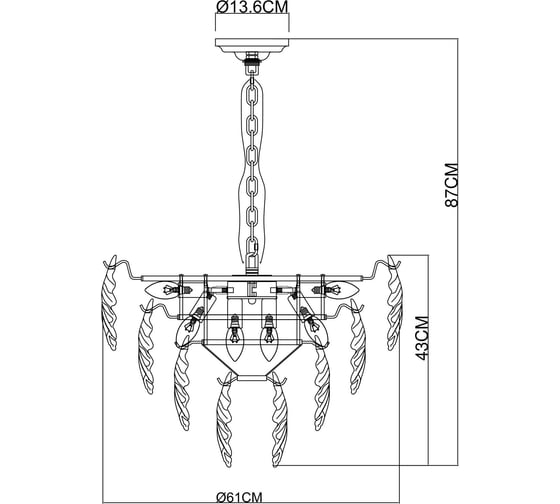 Подвесной светильник ARTE LAMP A4070LM-9G A4070LM-9GO