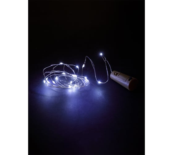 Гирлянда-пробка для бутылки TDM "Роса20" 20LED, 2м, 6000К, 3хAG13/LR44, SQ0361-0103