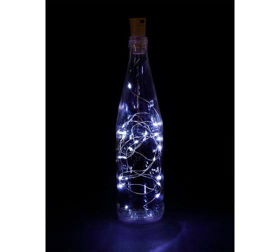 Гирлянда-пробка для бутылки TDM "Роса20" 20LED, 2м, 6000К, 3хAG13/LR44, SQ0361-0103