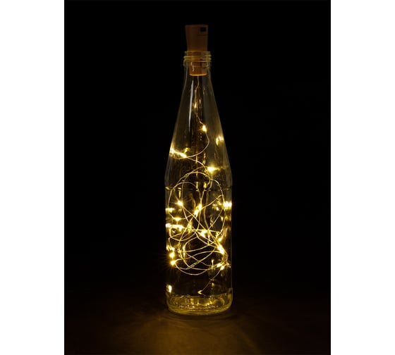 Гирлянда-пробка для бутылки TDM "Роса20" 20LED, 2м, 3000К, 3хAG13/LR44, SQ0361-0102