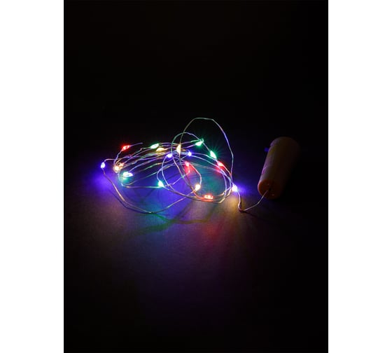 Гирлянда-пробка для бутылки TDM "Роса20" 20LED, 2м, многоцветная, 3хAG13/LR44, SQ0361-0101
