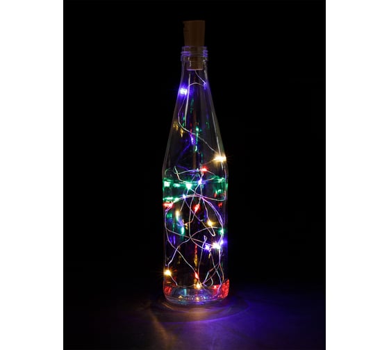 Гирлянда-пробка для бутылки TDM "Роса20" 20LED, 2м, многоцветная, 3хAG13/LR44, SQ0361-0101