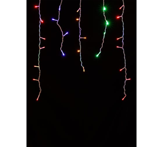 Светодиодная гирлянда TDM "Бахрома" 2,5x0,6 м, 120LED, многоцветная, 8 режимов, 250 В, IP44, SQ0361-0098