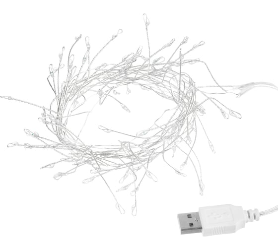 Светодиодная гирлянда TDM "Самоцветы" 100LED, 2 м, 6000 K, USB, IP20, SQ0361-0200