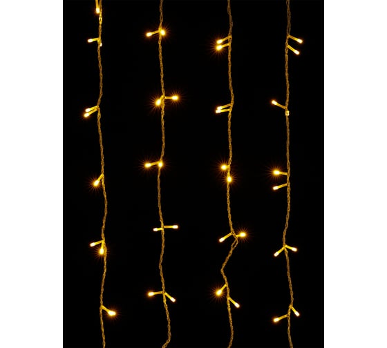 Светодиодная гирлянда TDM "Занавес" 1,5x1,5 м, 168LED, белый тёплый, 8 режимов, 250 В, IP20, SQ0361-0068