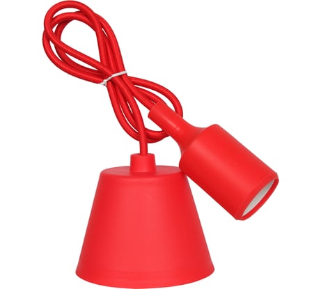 Силиконовый патрон Е27 IN HOME со шнуром 1м красный 4690612008707