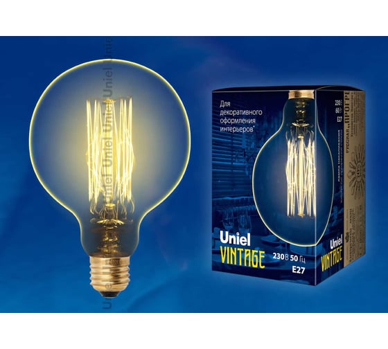 Лампа накаливания Uniel Vintage. Форма шар IL-V-G125-60/GOLDEN/E27 VW01 UL-00000480